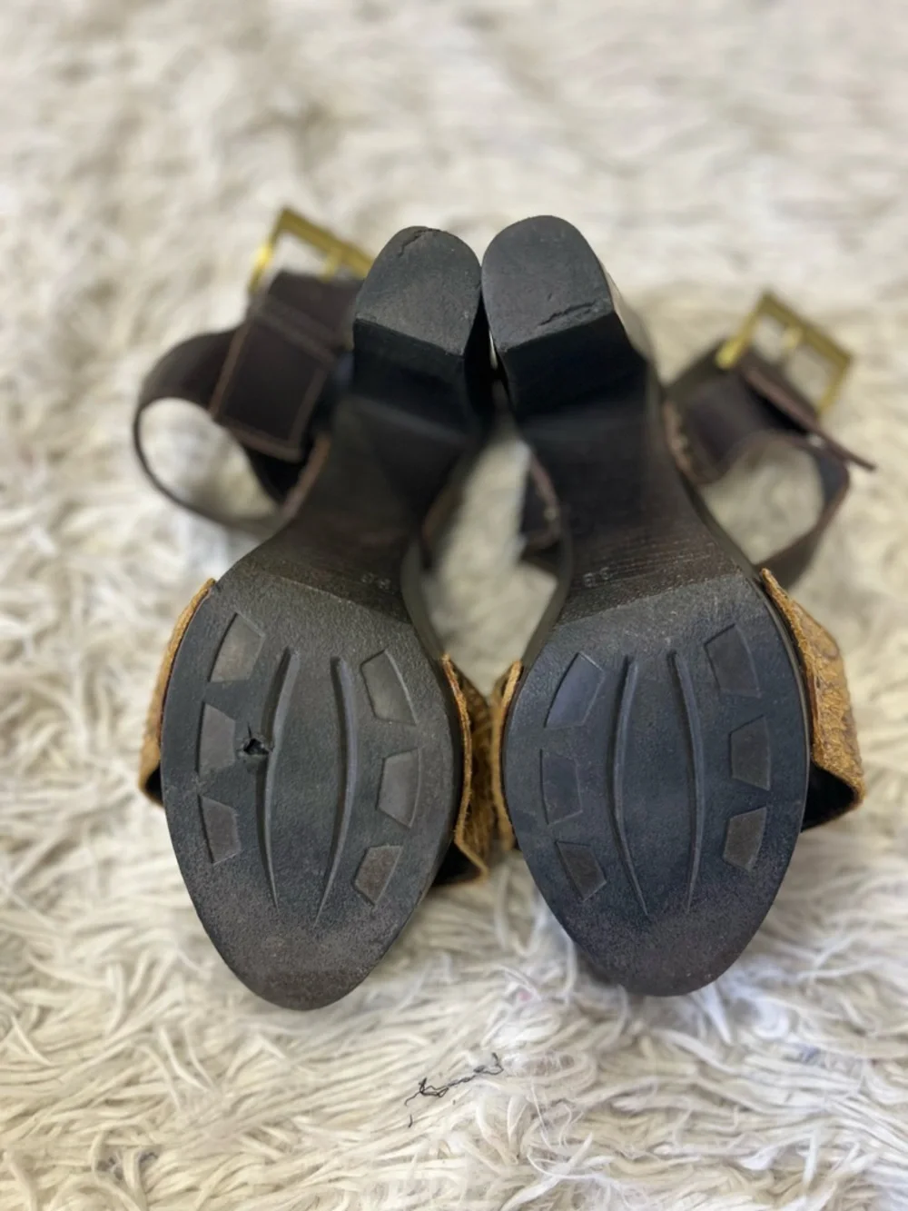 ◾️Y2K Vintage Bruni Collection Wooden Platform 90s Chunky Platform Heel - Picture 8 of 8